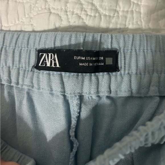 Zara baby blue linen drawstring pants - Picture 2 of 3